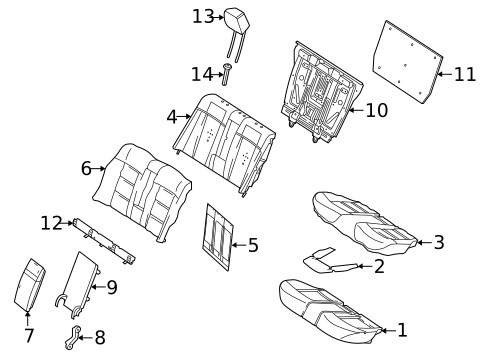 Rear Seat Components for 2015 Mercedes-Benz E63 AMG S #2