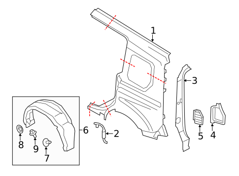 Side Panel & Components for 2021 Ford Transit Connect #4