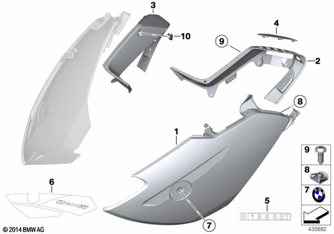 Motorcycle Trim Section, Windshield for 2012 BMW-Motorrad R 1200 RT #2