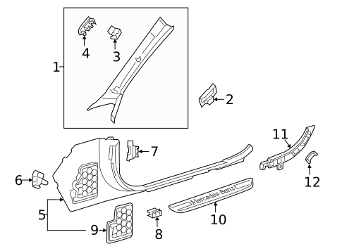 Interior Trim - Pillars for 2021 Mercedes-Benz C63 AMG #1
