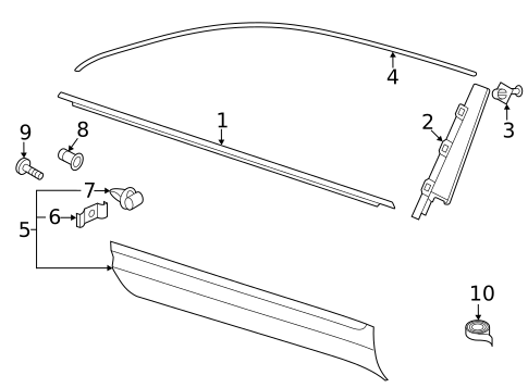 Exterior Trim - Front Door for 2020 Volkswagen Atlas Cross Sport #0