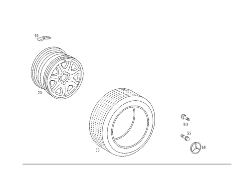 Aluminum Disc Wheel (Pax) for 2002 Mercedes-Benz S 55 AMG® #1