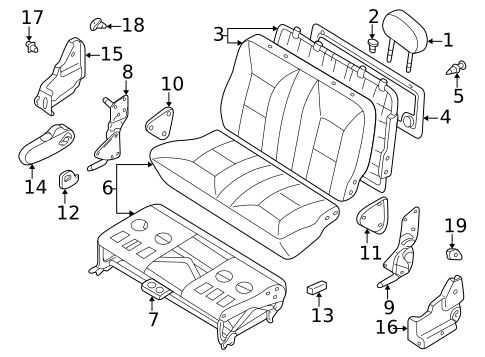 Rear Seat Components for 2000 Nissan Quest #3