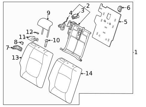 Rear Seat Components for 2022 Kia Seltos #1