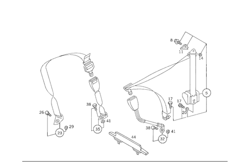 Rear Seat Safety Belt for 1993 Mercedes-Benz 300E #3