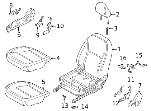 Passenger Seat Components for 2021 Nissan Maxima #2