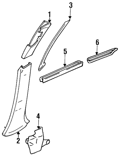 Interior Trim - Pillars for 1993 Dodge Colt #0