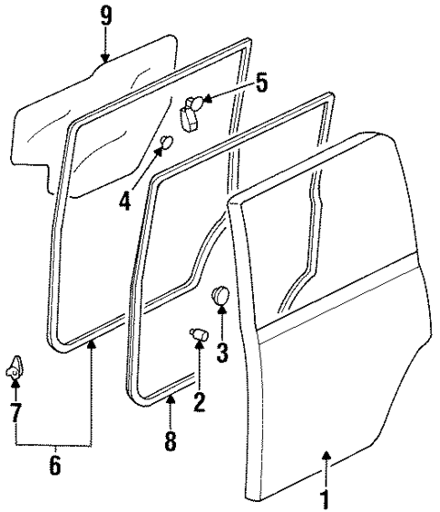 Door & Components for 1997 Mazda MPV #0
