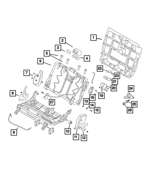 Rear Seats - Second Row - Adjusters, Recliners, Shields and Risers for 2015 Ram ProMaster City #0