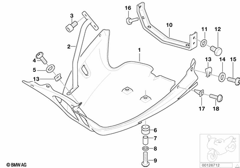 Motorcycle Trim Section, Windshield for 1996 BMW-Motorrad K 1200 RS #2