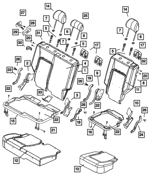 Rear Seats and Attaching Parts for 2005 Jeep Liberty #7