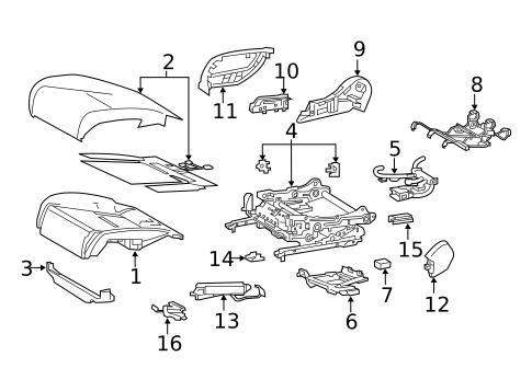 Passenger Seat Components for 2018 Lexus LC500 #4