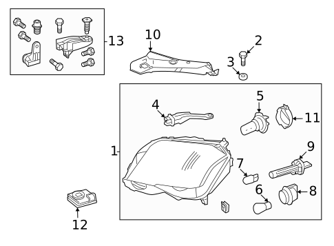Headlamp Components for 2014 Mercedes-Benz GLK350 #0