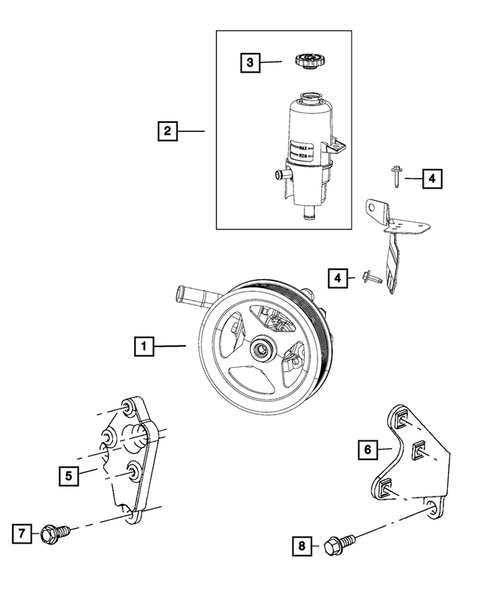 Power Steering Pump and Reservoir for 2016 Ram 3500 #0