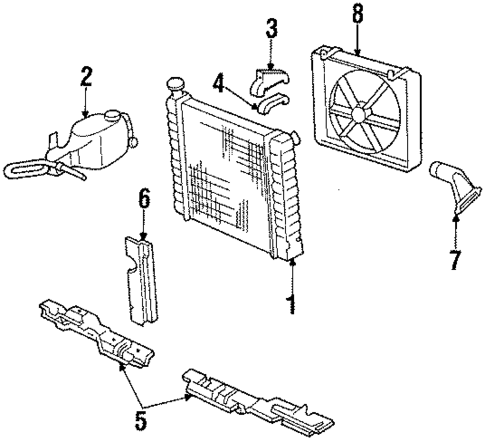 Radiator & Components for 1987 Cadillac Cimarron #0