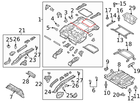 Rear Floor & Rails for 2017 Ford Focus #1