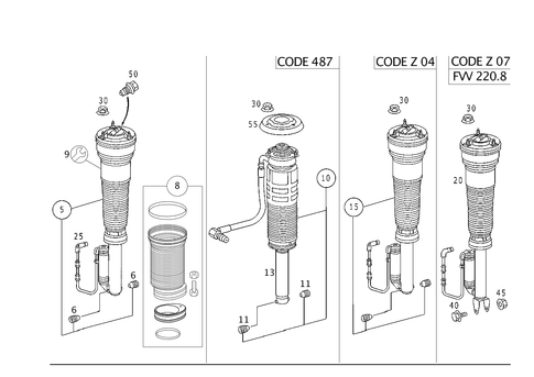 Spring Strut and Spring Strut Mounting Front for 2004 Mercedes-Benz S430 #1