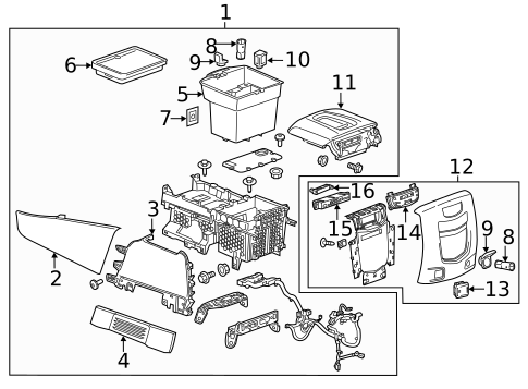 Center Console for 2020 Cadillac Escalade #0