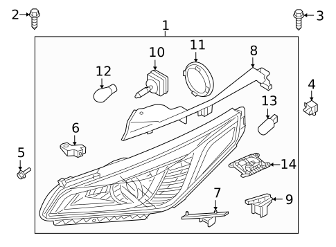 Headlamp Components for 2017 Hyundai Sonata #1