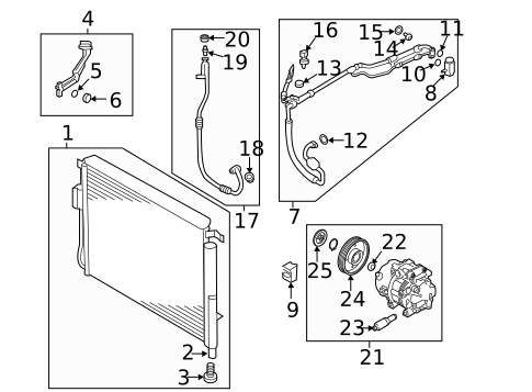Condenser, Compressor & Lines for 2016 Kia Sorento #0