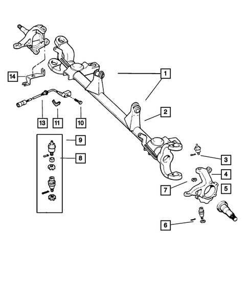 Front Axle Housing for 2002 Jeep Grand Cherokee #1