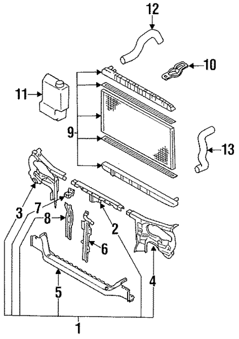 Radiator Support for 1991 Nissan NX #0