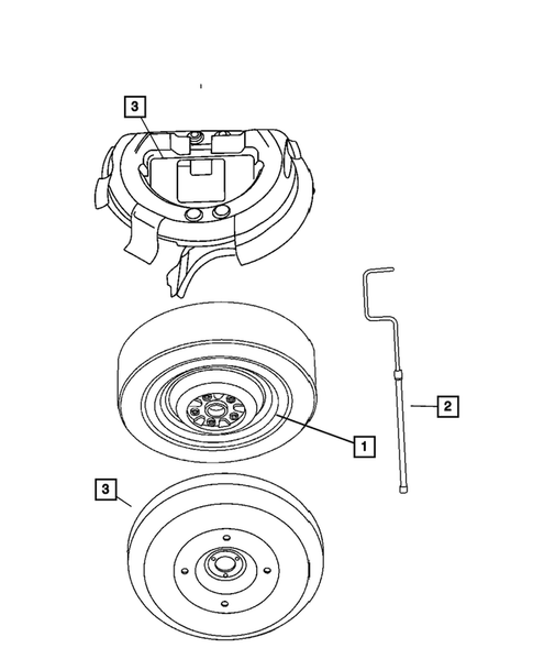 Spare Tire Stowage for 2007 Dodge Caravan #1