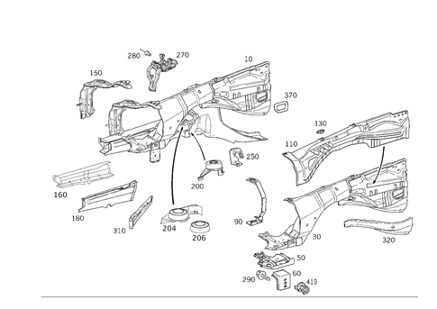 Wheelhouse, Front Subframe for 1999 Mercedes-Benz E430 #1