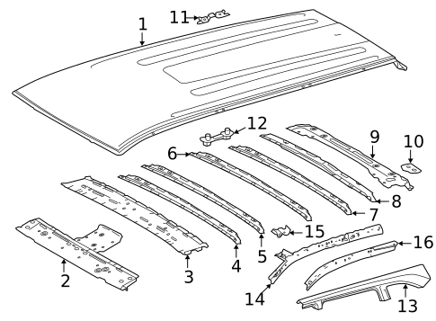 Roof & Components for 2019 Toyota Highlander #0