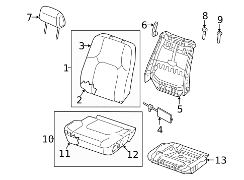 Driver Seat Components for 2007 Nissan Frontier #0