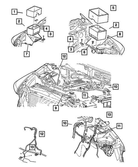 Battery Tray, Cables and Block Heaters for 2007 Dodge Ram 2500 #0