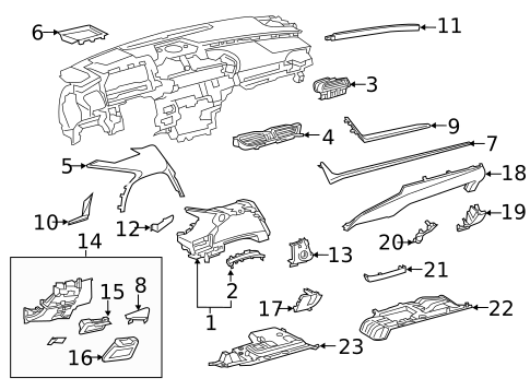 Instrument Panel Components for 2020 Lexus ES300h #0