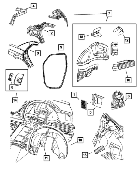 Aperture Panel and Pillar Supports for 2010 Dodge Charger #1
