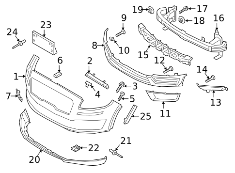 Bumper & Components - Front for 2020 Lincoln Nautilus #0