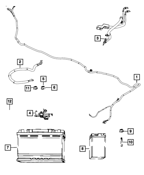 Battery, Battery Tray and Cables for 2025 Jeep Wrangler #2