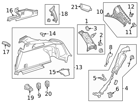 Interior Trim - Quarter Panels for 2021 Mercedes-Benz GLC43 AMG #1