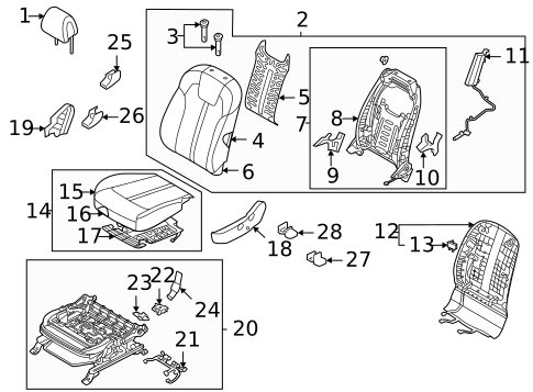 Driver Seat Components for 2025 Kia Sorento #0