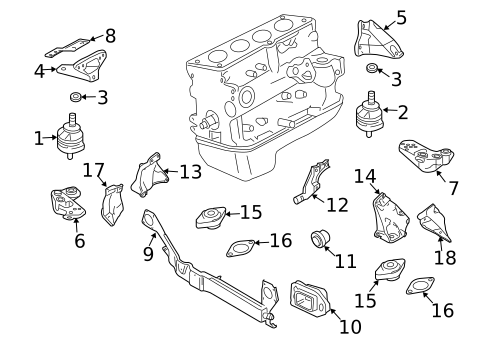 Engine & Trans Mounting for 2007 Audi A4 Quattro #0