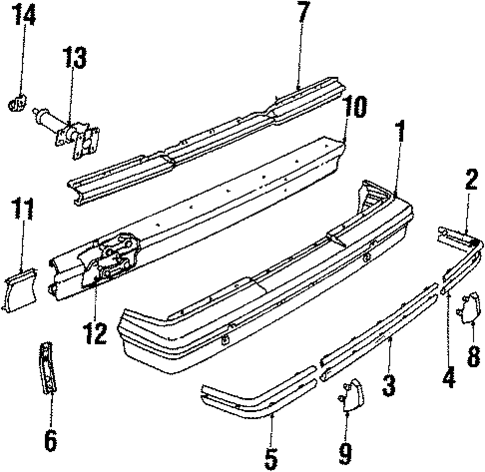 Bumper & Components - Rear for 1984 Pontiac 6000 #0