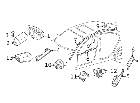 Air Bag Components for 2013 Mercedes-Benz E 350 #1