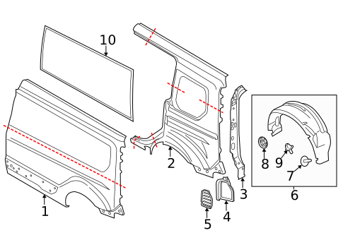 Side Panel & Components for 2021 Ford Transit Connect #1