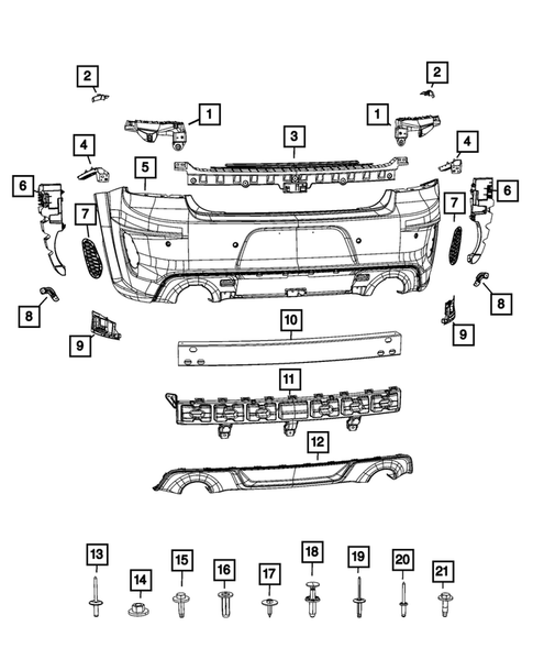 Rear Bumper and Fascia for 2020 Dodge Charger #1