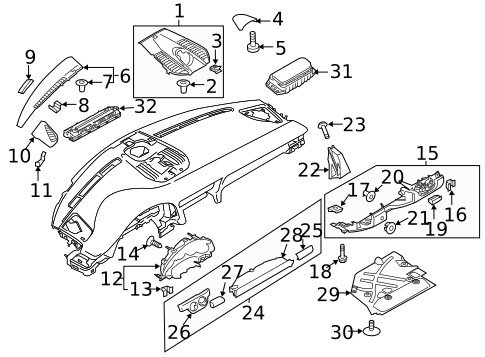 Instrument Panel Components for 2019 Porsche 718 Cayman #1
