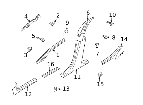 Interior Trim - Pillars for 2012 Ford Fusion #1