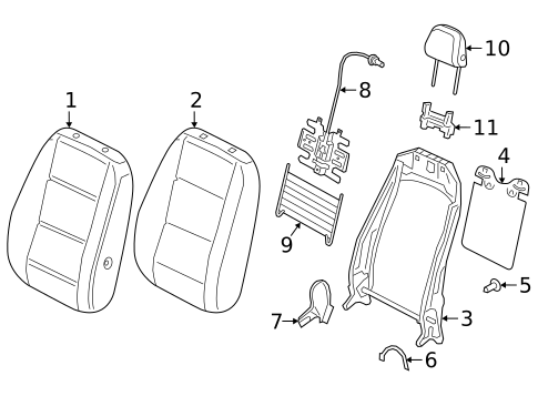 Passenger Seat Components for 2020 Volkswagen Arteon #1