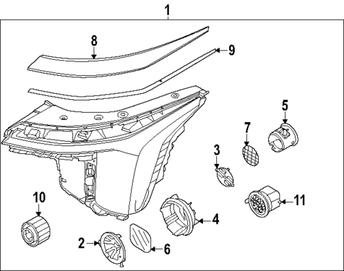 Headlamp Components for 2025 Kia Sorento #0