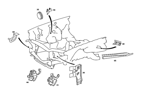 Wheelhouse Attachment Parts for 1991 Mercedes-Benz 300SE #1