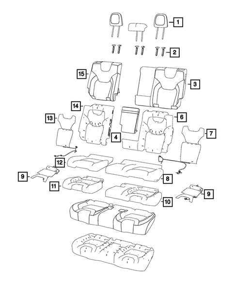 Rear Seats - Second Row for 2019 Jeep Cherokee #0