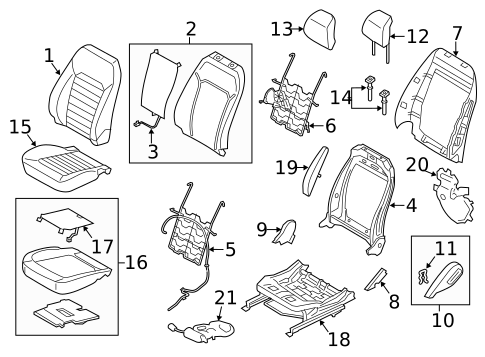Front Seat Components for 2017 Ford Fusion #1