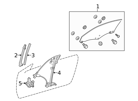 Glass - Door for 2013 Lexus IS250 #1